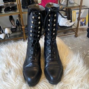 Genuine Italian leather combat boots
